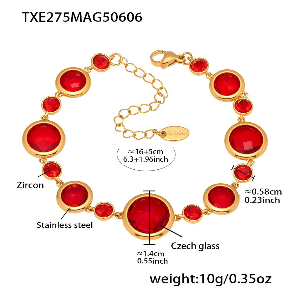 Qiong Yao Elegant Czech Glass Beaded Bracelet - Luxurious, High-Quality, Fade-Resistant Jewelry for Girls 5 см