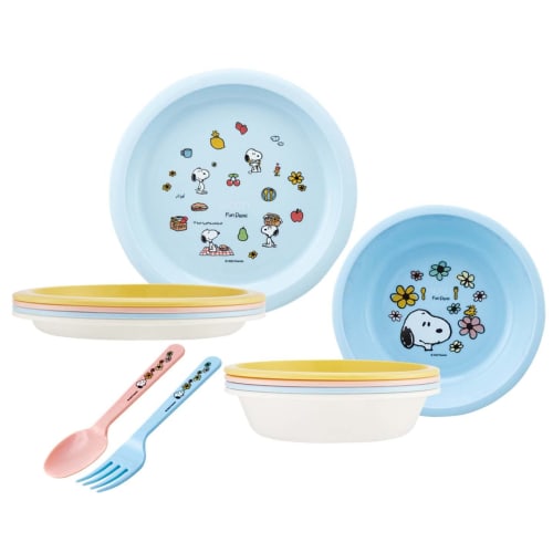 Skater Spoons, 15cm, Plastic, Made In Japan, Set of 4, Snoopy Picnic, S-18P-A