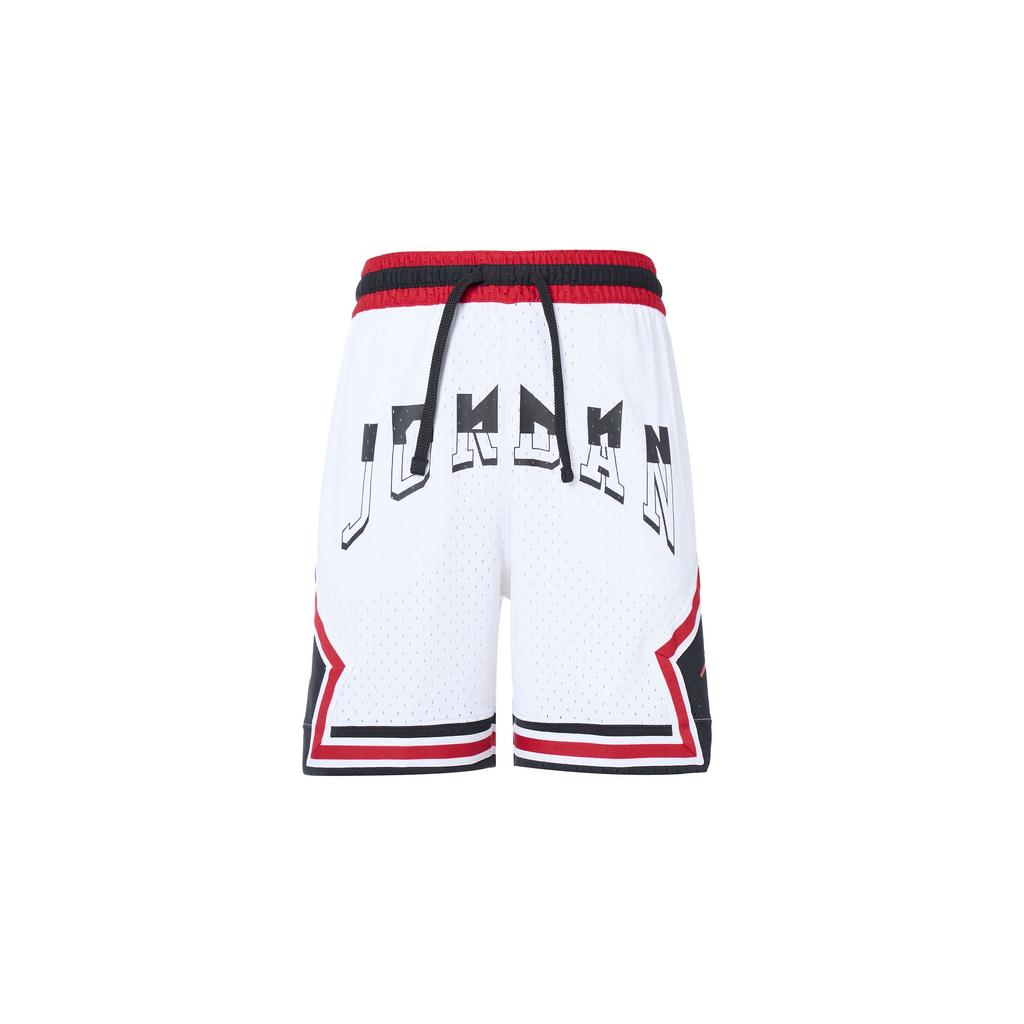 Jordan Letter Logo Print Striped Colorblock Drawstring Straight-Leg Sports Shorts Men Bottoms White FD5958-100