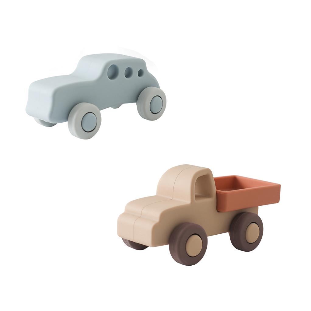 Baby Silicone Car Toys Montessori Baby Things Silicone Baby Teether Toy Car  0 12 Months Newborn Educational Toy Silicone Blocks