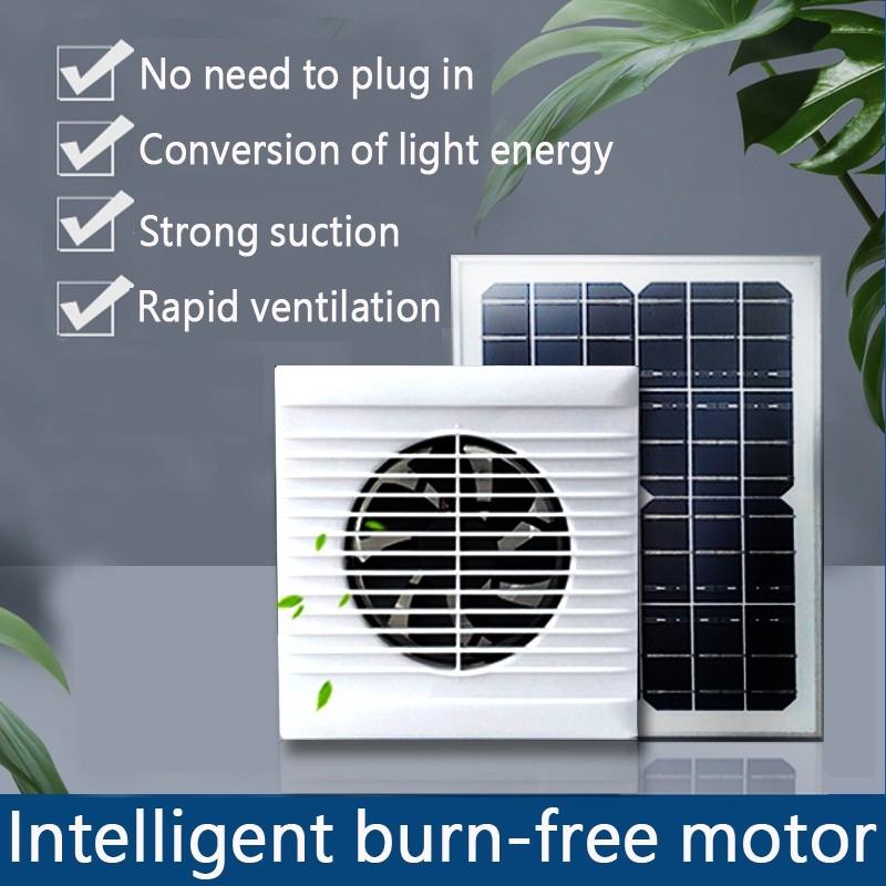 High Speed Ventilation Fan Waterproof Solar Panel Wall Mounted Exhaust Fan Kit Window and Wall Dual Use Suction Fan