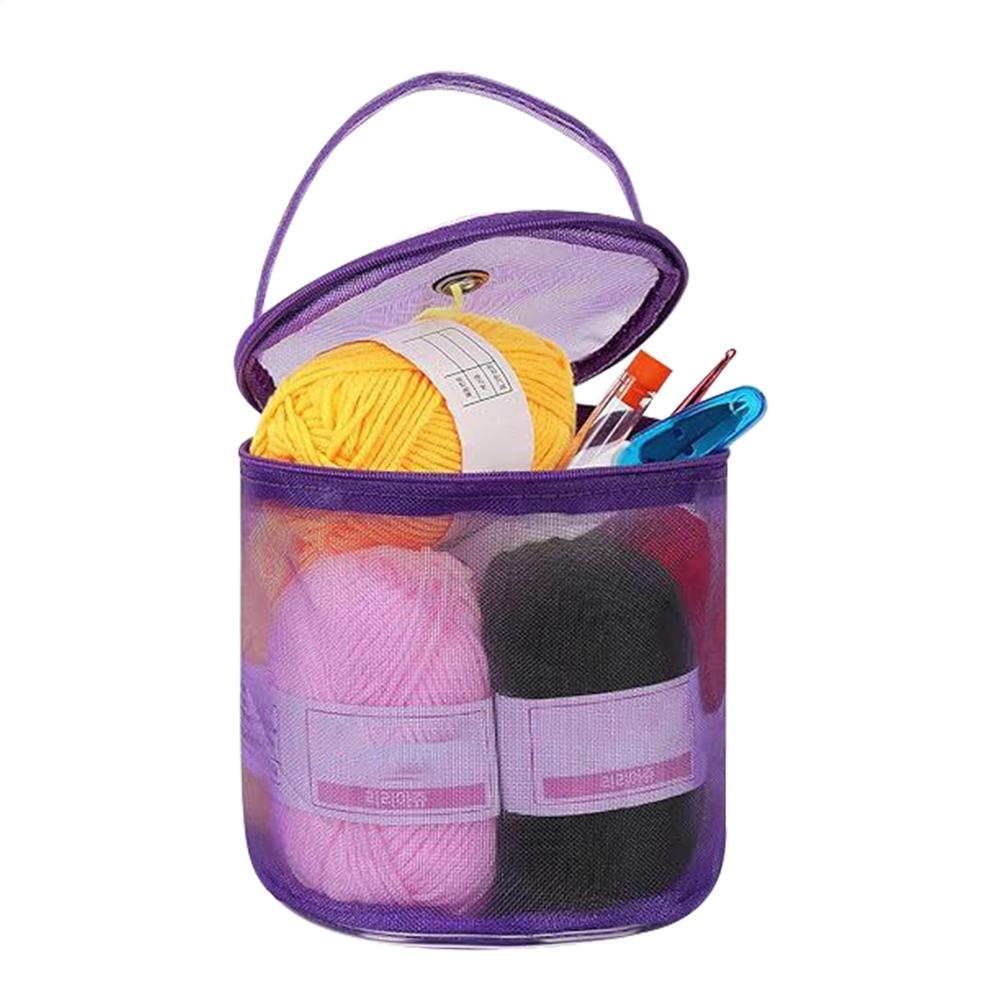 Crochet Bag Organizer Yarn Knitting Storage Portable Crochet Tote Bag Foldable Yarn Storage Knitting Needles And Accessories Bag