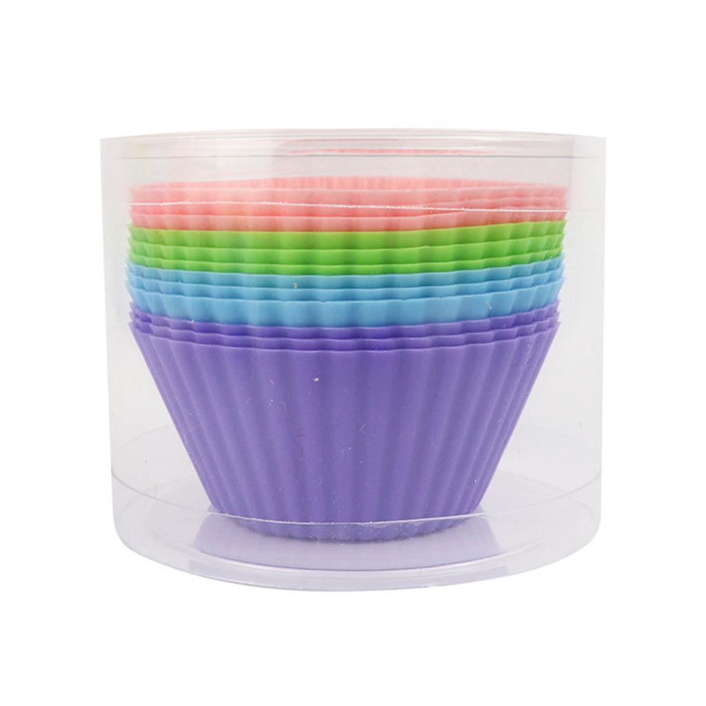 12pcs Silicone Baking Cups High Temperature Resistant Food Grade Silicone Muffin Cups for Party