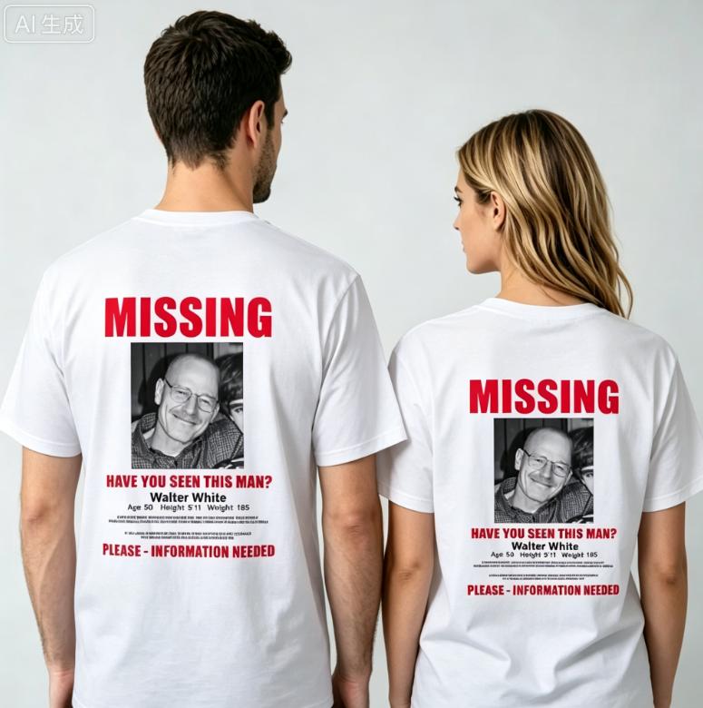 New Television Heisenberg Tshirt  Printed Pattern Unisexs and Womens Shortsleeved Pure Cotton Tshirt