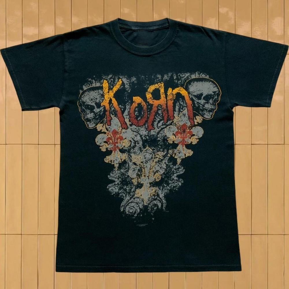 

Vintage Korn Tshirt 2012 Tour T-shirtUnisex Cotton Black T-shirt Size S-5XL Unisex T-Shirt L