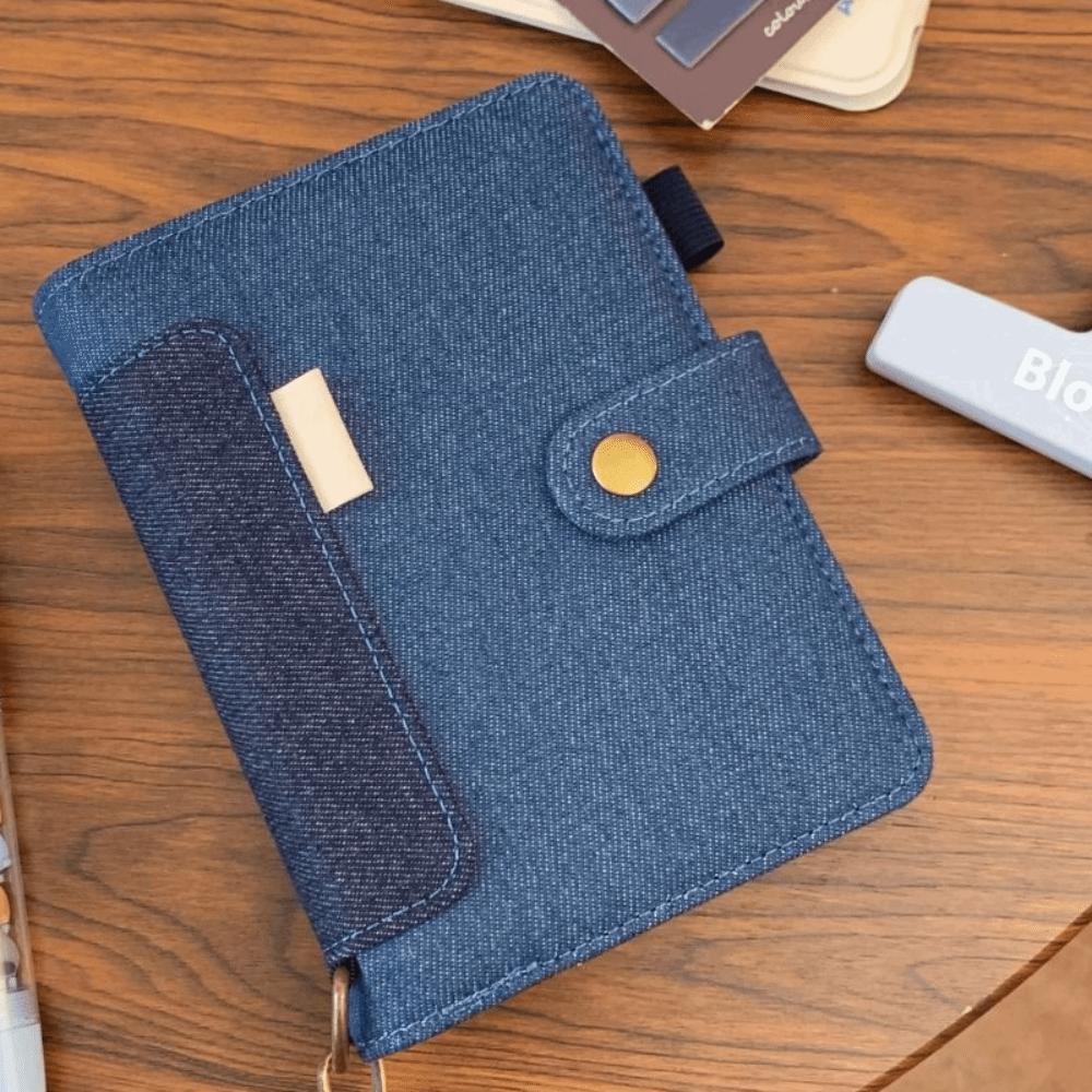 Refillable Retro Denim Notebook Loose Leaf Handwritten Diary Planner Journal Notebook Student