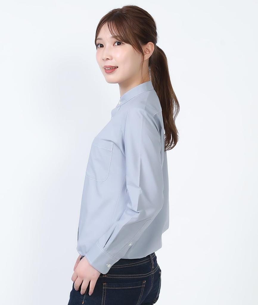 Seven Uniform GH7021-7 Gray Medium Long Sleeve Stand Collar Shirt with Oxford Closure, Restaurant Uniform