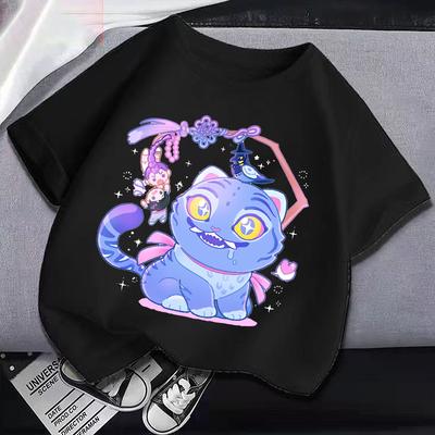 Novas Camisetas K Pop Demon Hunters para Crianças Camiseta Estampada de Desenho Animado Anime Meninos Meninas Manga Curta Casual Tops Roupas Infantis