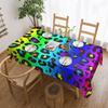 Bright Rainbow Ombre Gradient Leopard Rectangular Tablecloth Waterproof Table Cover for Festival Party Decorations Table Cloth