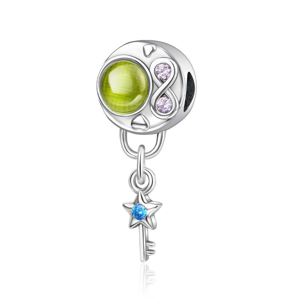 

Ahthen copper Bead Charms The Key to Infinite Love Charm fit Snake Chain Bracelets Necklaces for Women Jewellery Making