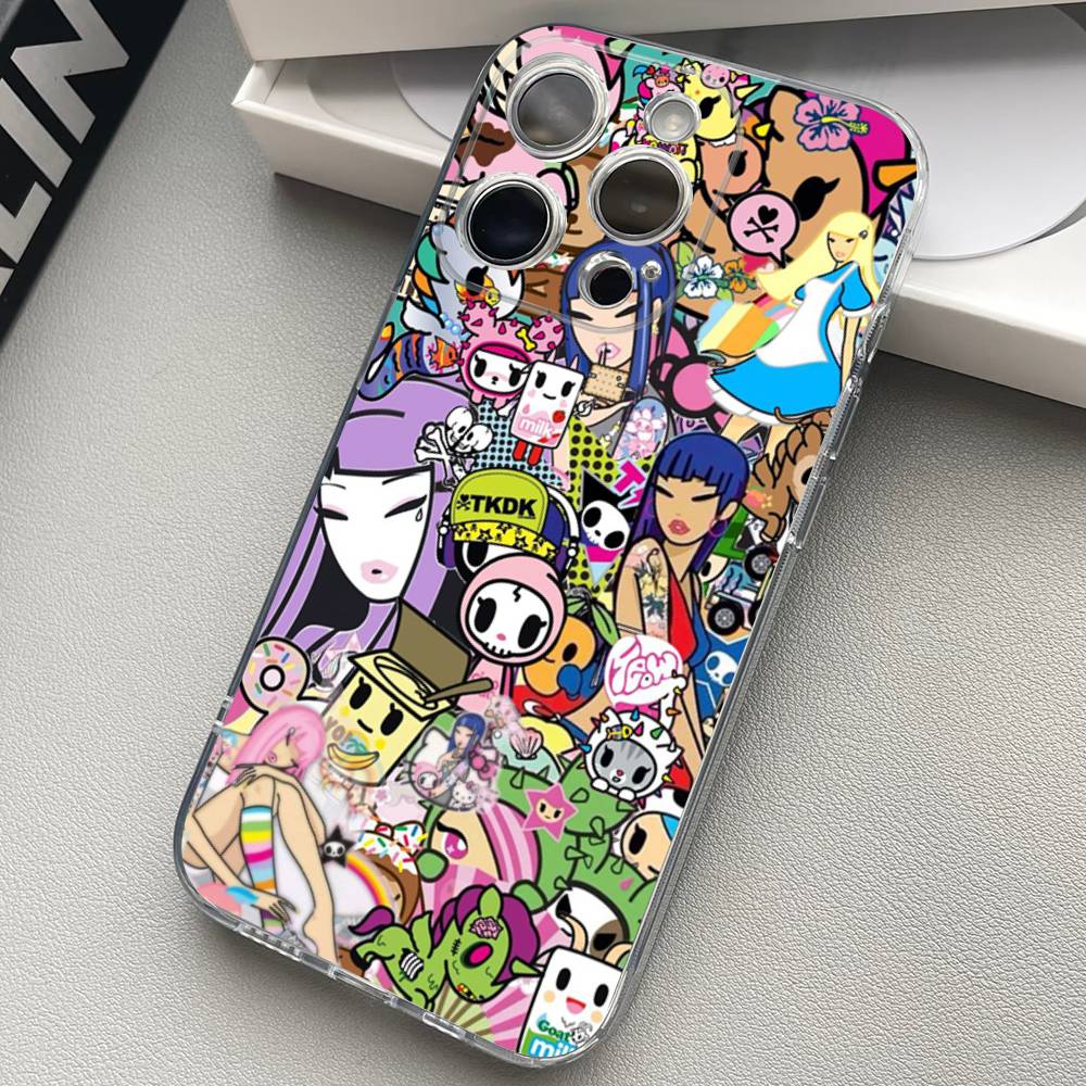 

Япония T-Tokidokis Прозрачный чехол для телефона Для iPhone 17 16 15 11 12 13 14 Pro Max Mini Мягкий ТПУ Силиконовый Плюс iPhone 12 pro