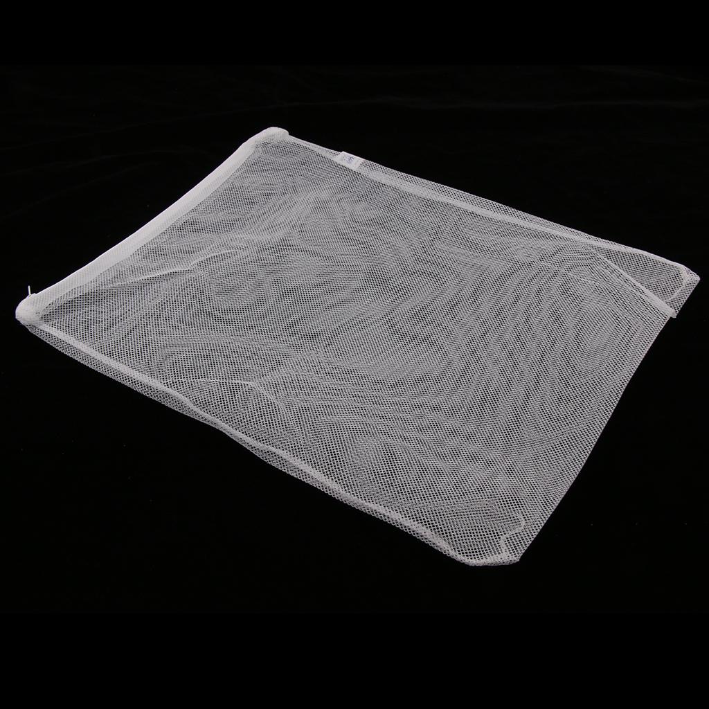Filter Media Bags, Aquarium Nylon Mesh Bags with Zipper, Fish Tank White Net for Pellet Carbon,