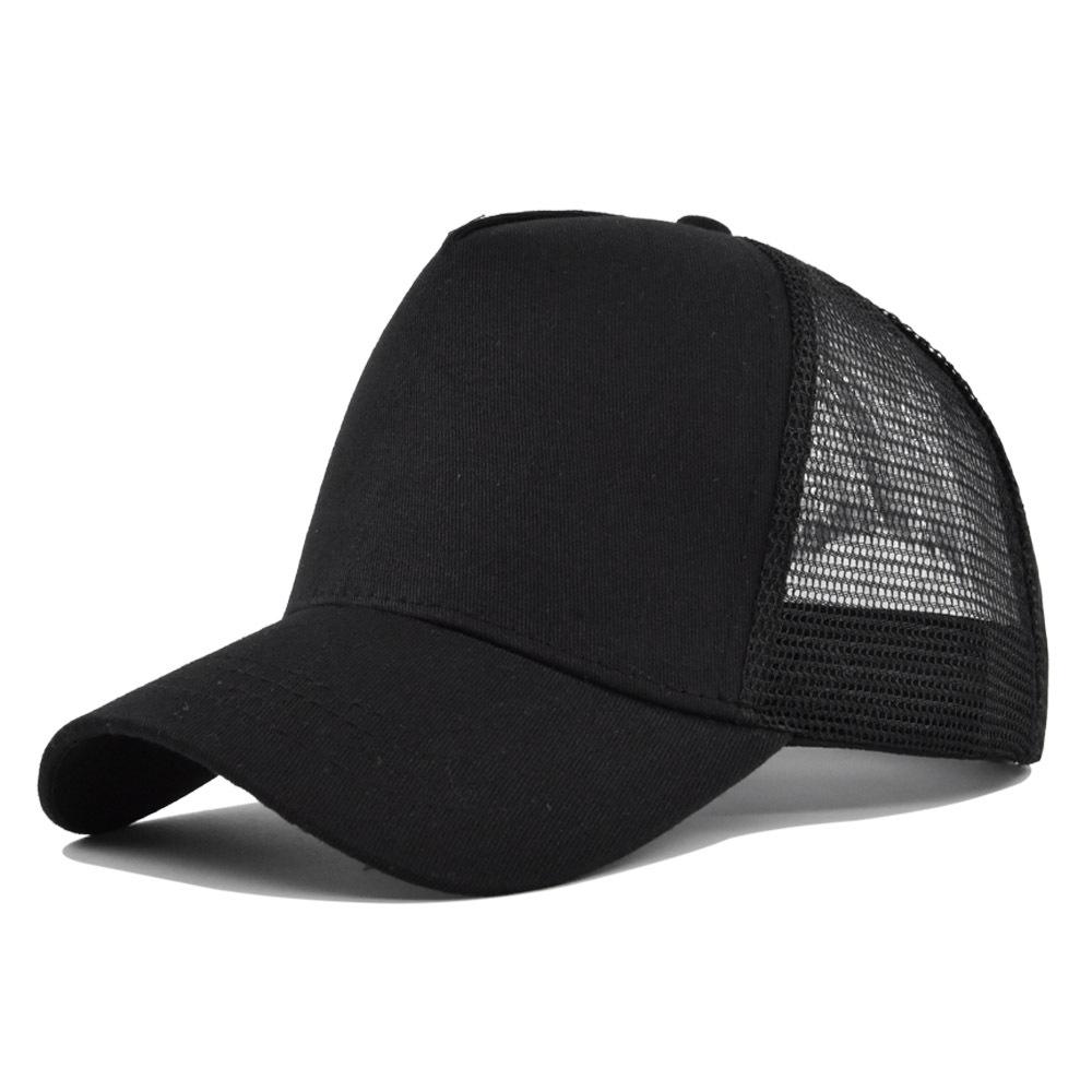 Custom Trucker Hat Logo Cotton Mesh Breathable Baseball Cap Women Men Summer Sunshade Mesh Cap 5 Panels Truck Hat Cap Wholesale