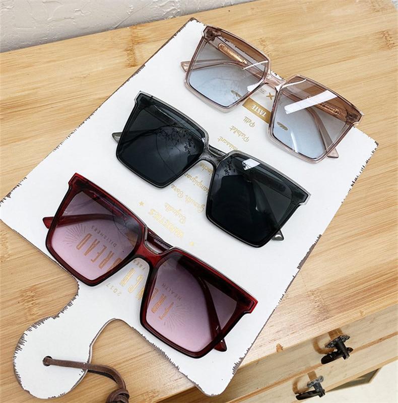 Neue Vintage Quadrat Übergroße Sonnenbrille Frauen Männer Marke Designer Transparent Gradienten Sonnenbrille Großen Rahmen Brillen UV400