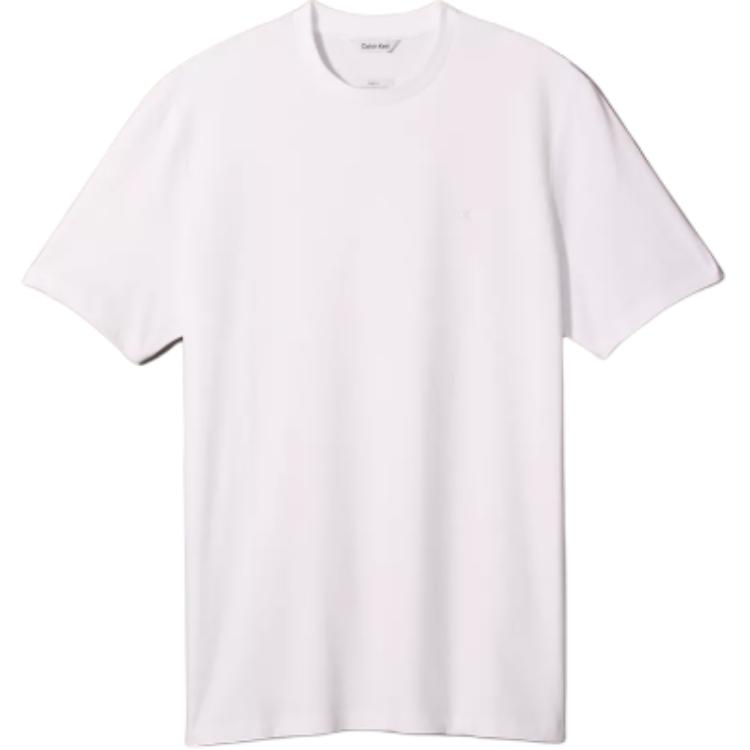 

Calvin Klein Smooth Breathable Fine Knit Crew Neck Short Sleeve T-Shirt Men Tops Bright-White 40HM265-540 M
