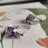 Silver Earrings with Alexandrite 11.793ct, Cubic Zirconia (2187585)