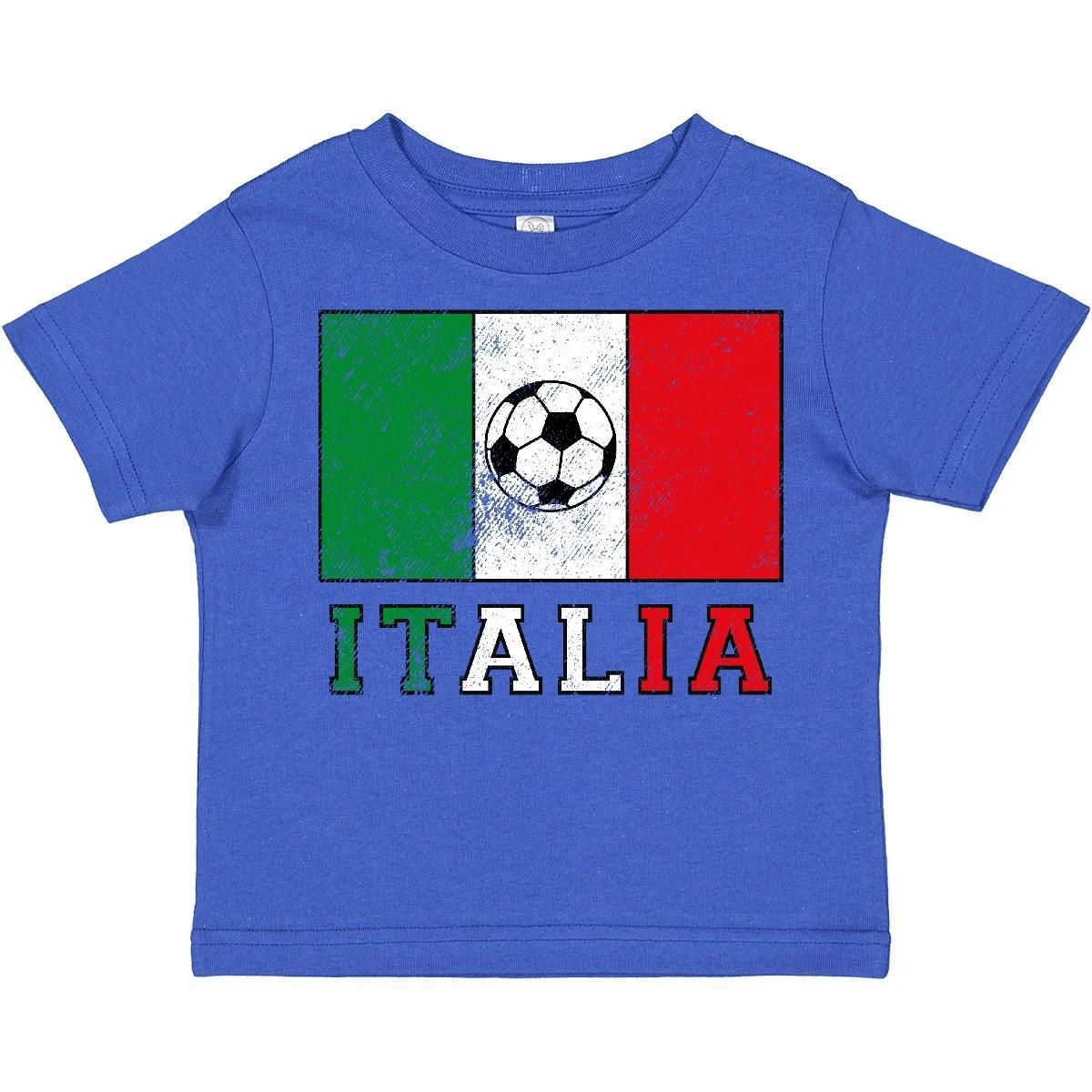 Inktastic Italian Soccer Toddler kids boys T-Shirt Pinkinkart Flag Futbol Italia Italy Fan 110