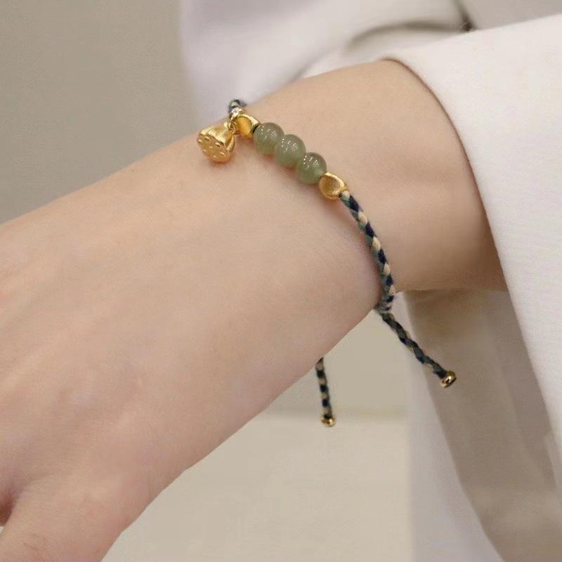 Vietnam Sand Gold Lotus Paar Armbänder - Perlen-Nischen-Design für beste Freunde