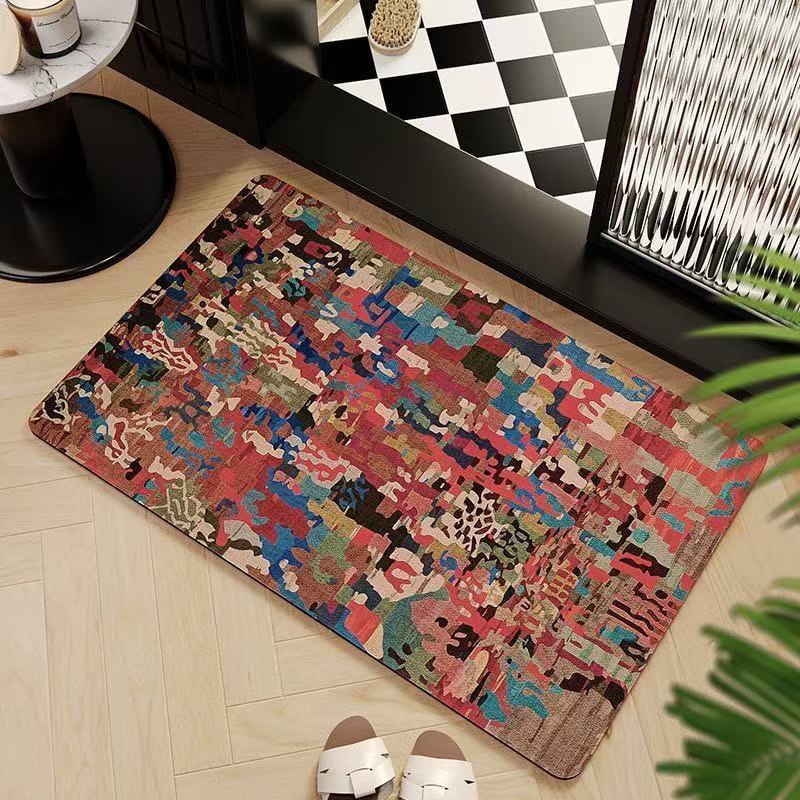 

American Retro Wind Diatom Mud Floor Mat Household Water-Absorbing Quick-Drying Floor Mat Bathroom Non-Slip And Easy To Take Care Of Dirt-Resistant 40 * 60cm (diatom mud)