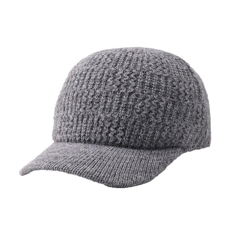Winter New Plush Knitted Baseball Cap Simple Warm Curved Brim Cap