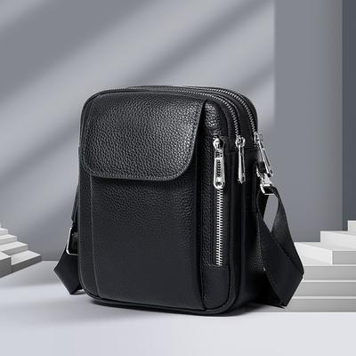 Echte Leder Herren Tasche Lässige Einzel-Schultertasche Herren Crossbody Stil Große Kapazität Vollnarbiges Rindsleder Crossbody Tasche