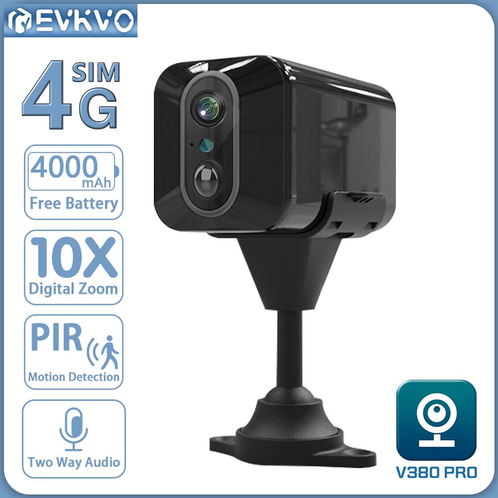 

EVKVO 5MP WiFi/4G Внутренняя мини-IP-камера охранного наблюдения с 10-кратным зумом Батарея 4000 мАч Микрофон PIR Сигнализация обнаружения движения Водонепроницаемая система видеонаблюдения