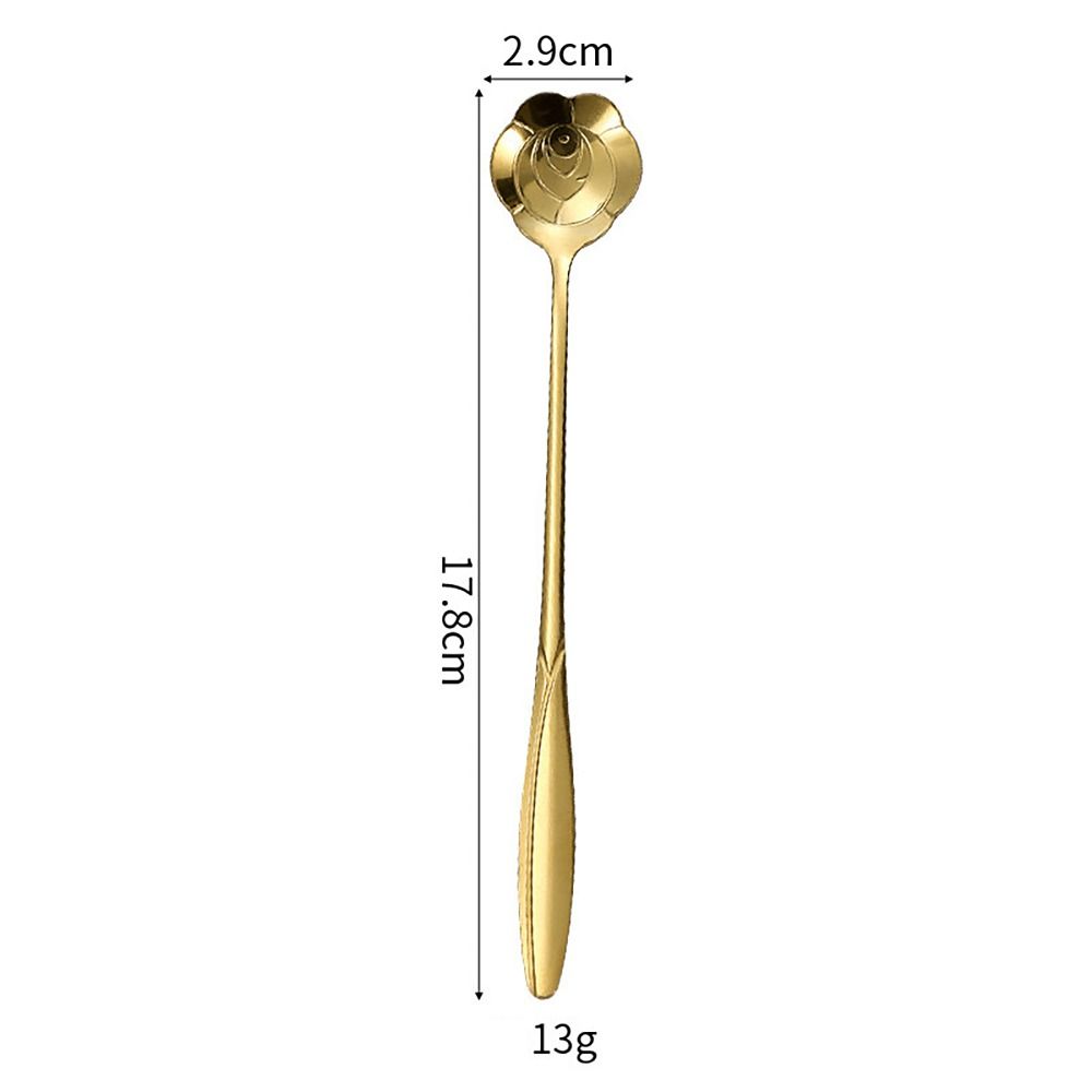 Gold Silver Stirring Spoon SAKURA ROSE LOVE Coffee Spoon Creative Dessert Spoon  for Kitchen Tools