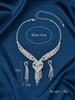 Middle Eastern Bridal Necklace Jewelry Women'S Suit Full Diamond Tassel Necklace Earrings 2-Piece Set Women'S Wedding Banquet Accessories