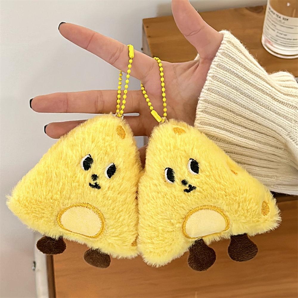 2 Pcs Cute Plush Cheese Pendant Versatile Cartoon Doll Keychain Student Bag Pendant Keychain Plush