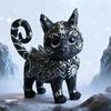 Mysterious Black Cat Statue Small Resin Cat Figurine Decorative Gothic Animal Sculpture for Home Office Desk Wine Cabinet Shelf Decor