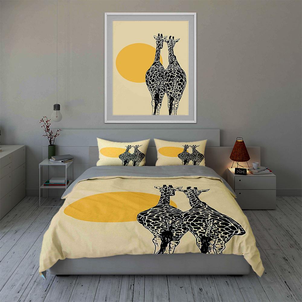 Giraffes and sun. Bedding Duvet cover sets Duvet covers Pillowcases gifts (1 * Duvet Cover 2 * Pillowcases, without duvet insert)