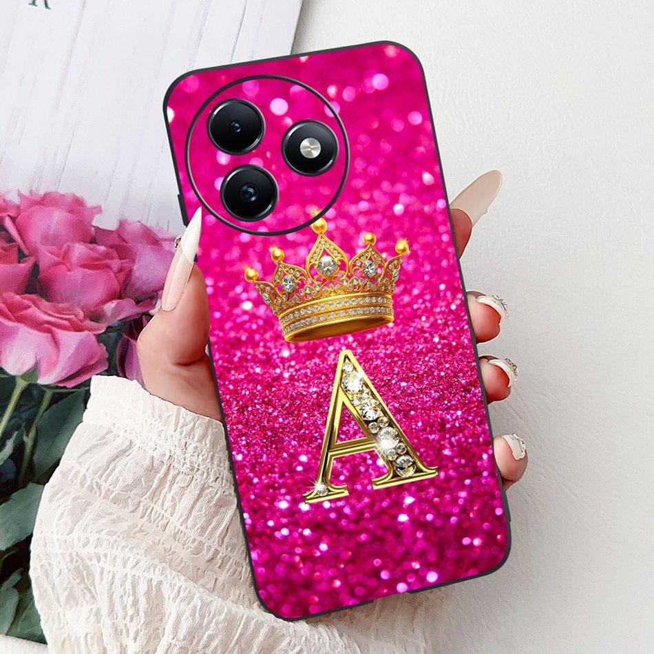

For ITEL S24 Fashion New Crown Letter Phone Case For Itel S24 S667LN Black Silicone Soft TPU Cases Itel S24