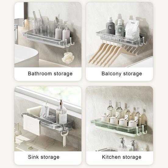 Suport pentru prosoape pentru burete de bucătărie, montat pe perete, antirugină, multifuncțional, pentru depozitare reglabil, raft pentru baie care economisește spațiu