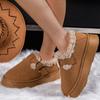 Fashion Adjustable Buckle Platform Snow Boots Women Solid Color Faux Suede Snow Boots Woman Soft Short Plush Warm Shoes Winter 2025