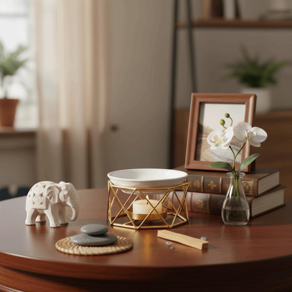 Minimalistischer ätherischer Öl-Brenner Eisen Aromatherapie Kerzenhalter Meditationsraum