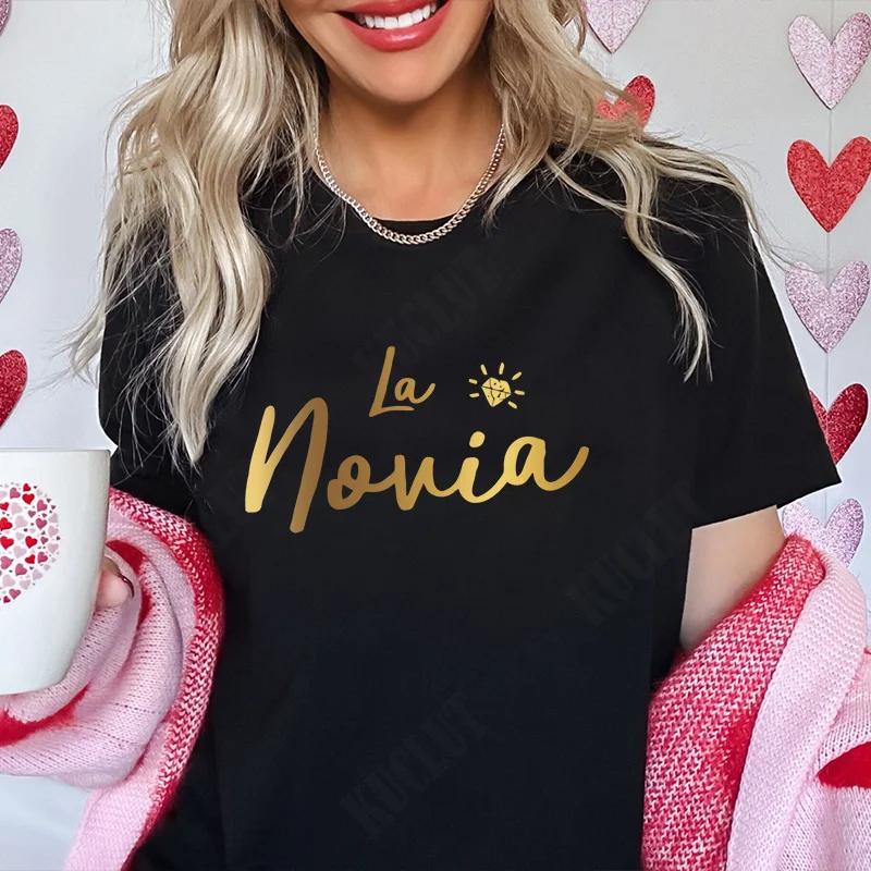 Girl Team Bride Squad T-shirt Spanish Women Bachelorette Hen Party Tee Shirt Bridal Wedding Single Farewell Short Sleeve Tops