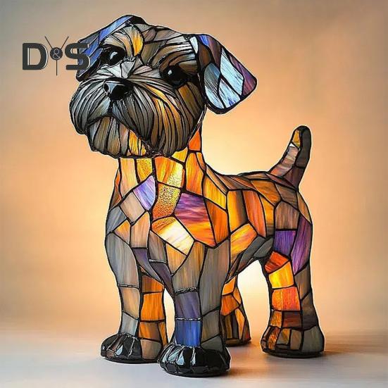 Köpek Serisi Sanat Gece Lambası Dekor Yumuşak Işık Titreşimsiz USB ile Çalışan LED Masa Lambası El Boyaması Evcil Hayvan Temalı Masa Aksesuarı