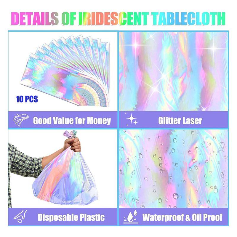 Good-10 Pack Colorful Laser Tablecloth Glitter Tablecloth 54 X 108 Inch Rectangle Disco Table Cloth