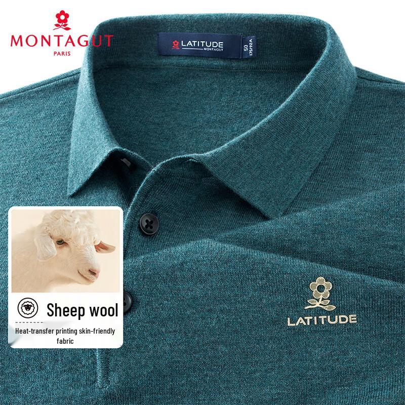 MONTAGUT Men's Wool Blend Warm Long Sleeve Polo Shirt