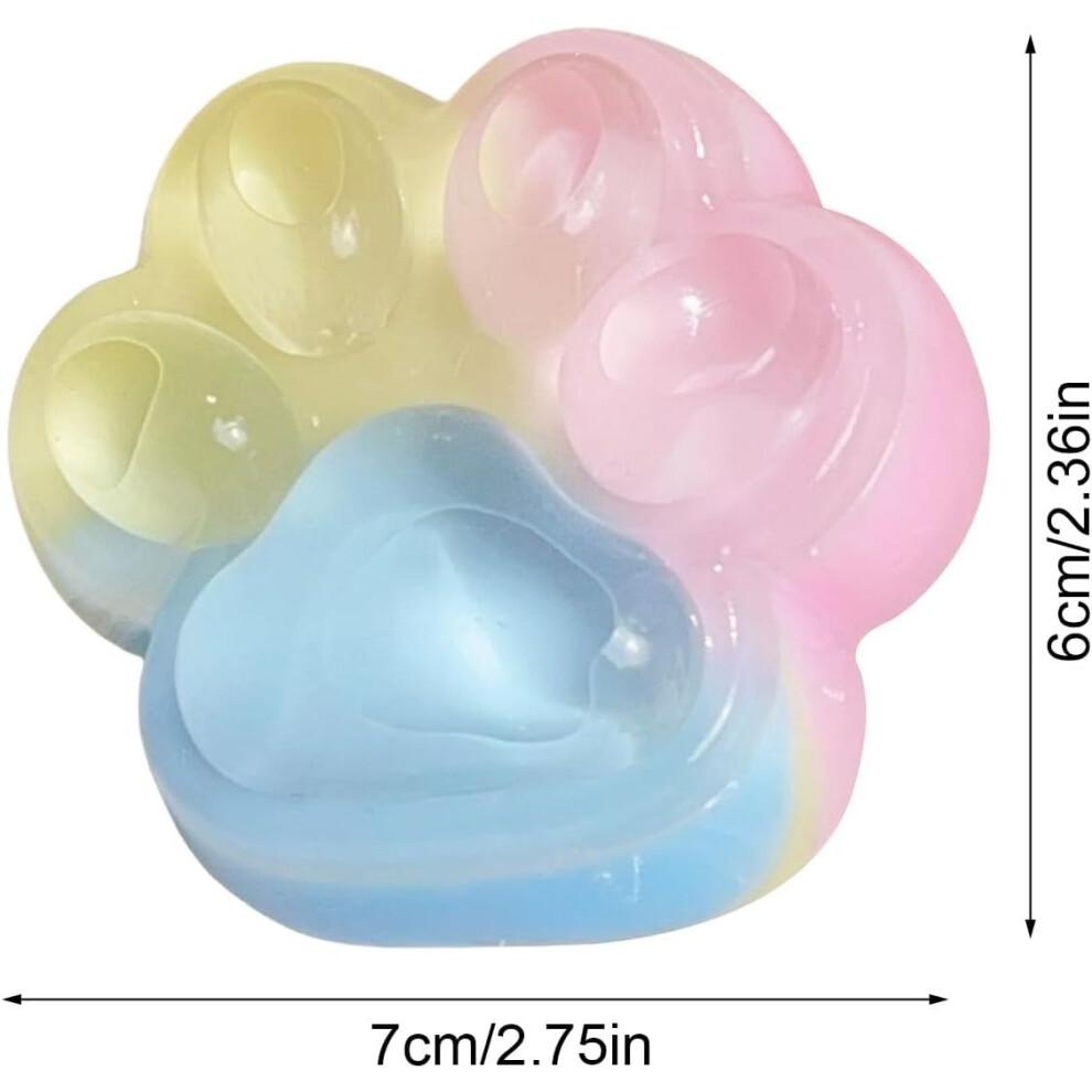 Cat Paw Squeeze Toy, 2.75 X 2.36 Inches, Cat Paw Stress Toy, Jelly Cat Paws AntiStress Toy, Squeeze Toy, for Adults and Children, for Stress Relief