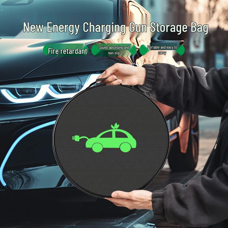 Portable Waterproof Charging Cable Storage Bag - Flame Retardant & Shockproof for EV Chargers
