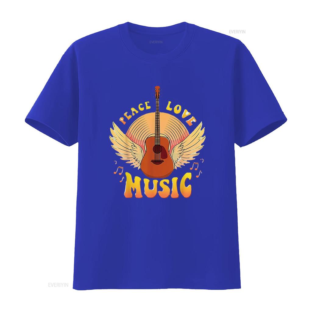 Cute Peace Love Music Hippie Hipster Festival Womens T Shirt White vintage Washed Casual streetwear Soft graphic Versatile