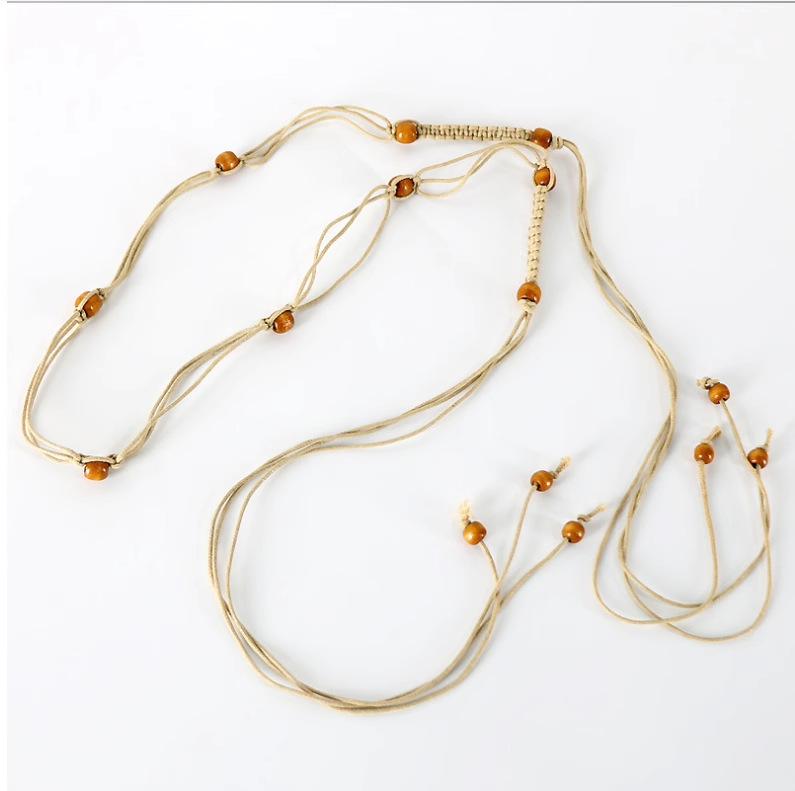 Богемная этническая женская плетеная поясная цепочка для юбок, платьев и свитеров