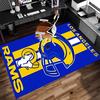 Los Angeles Rams Logo Print Area Rug - Soft, Washable Non-Slip Indoor Mat for Office Chairs, Living Room, Home Office Decorative Rug