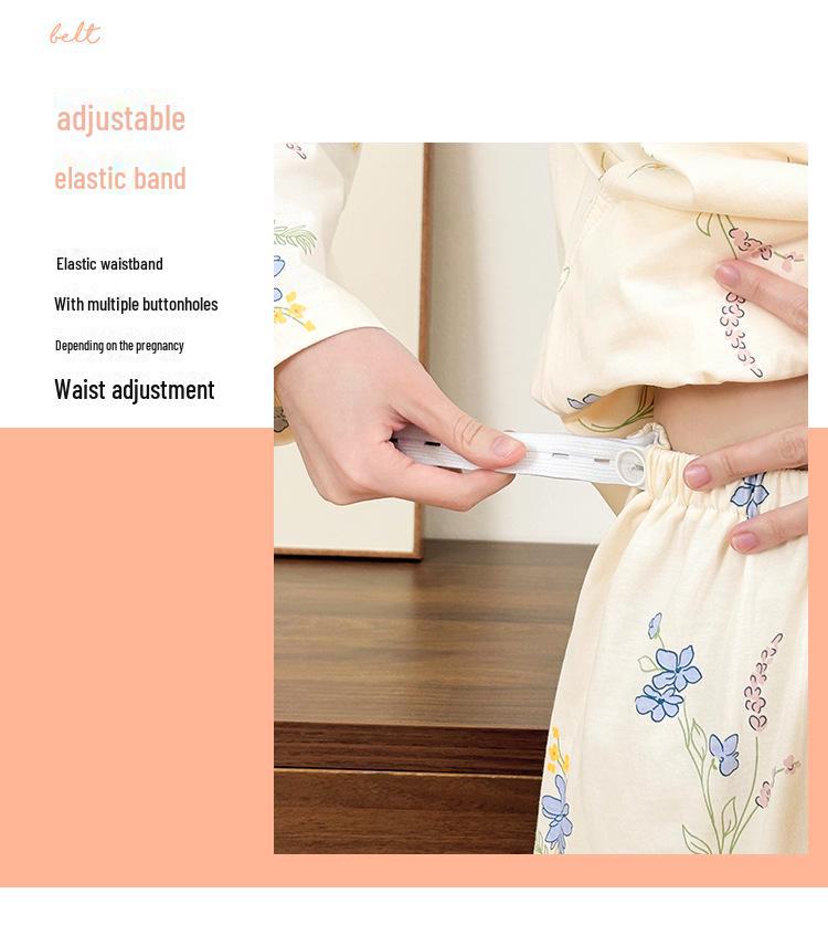 A-Type Cotton Nursing Pajamas: Loose-Fit Postpartum & Maternity Set for Spring/Summer.