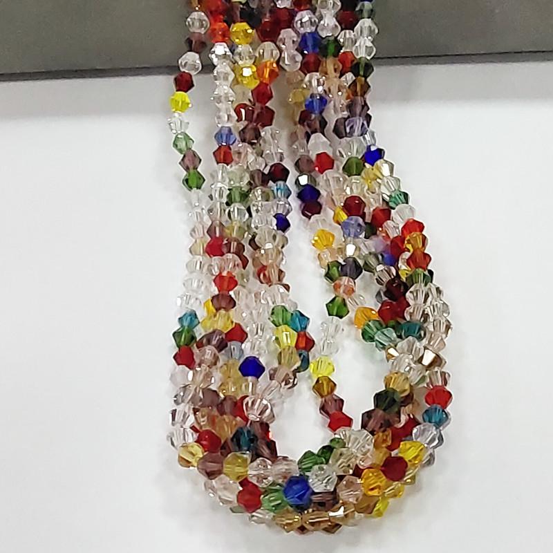 

4mm Rhombus Pointed Glass Beads for Jewelry DIY, Mixed Colors 4mm Pointed Beads, 85 pieces/strand