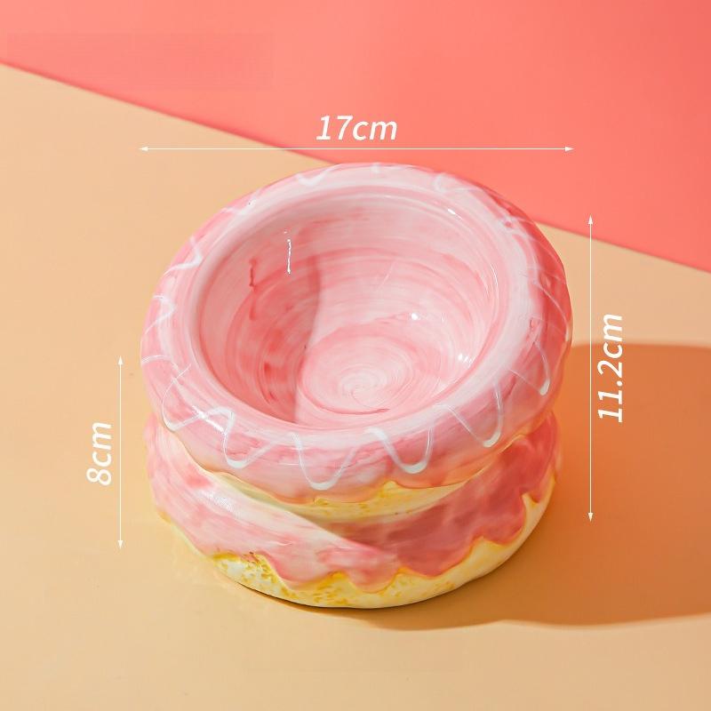 Ceramic cat bowl donut food bowl drinking water bowl food bowl anti tipping cat food bowl cat food bowl water bowl dog rice bowl