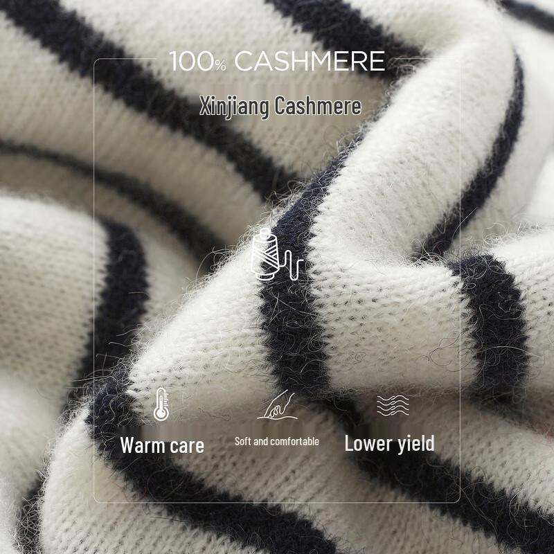 Women's Striped Colorblock Cashmere Sweater