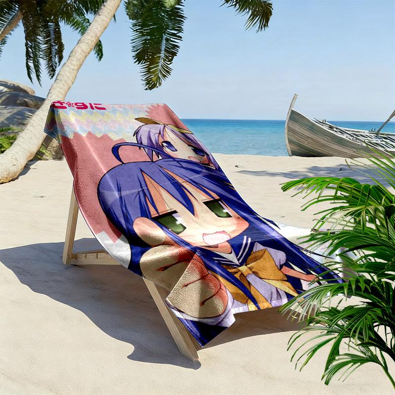 Lucky Star 2D Flat Print Beach Towel, Large Soft Quick Dry Towel for Beach Camping SwimmingDSTJ0925495