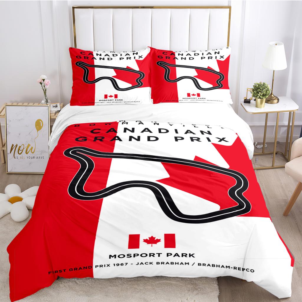 F1 International Track Duvet Cover Comforter Bedding Set Soft Quilt Cover and Pillowcases for Teens Boy Single/Double/Queen/King
